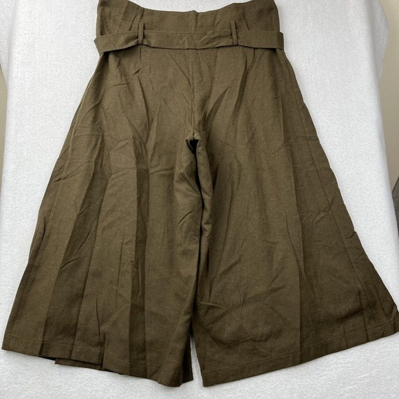 LUUKAA Womens Cropped Wide Leg Pants Culottes Wool Blend  Size 10 NWT Brown - Picture 9 of 9